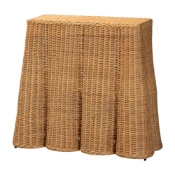 bali & pari Palm Scallop Natural Rattan Console Table - Handwoven Wicker Accent Table for Hallway or Entryway, Coastal & Boho Decor, Rectangle 36" Baxton Studio restaurant furniture, hotel furniture, commercial furniture, wholesale living room furniture, wholesale console table, classic console table
